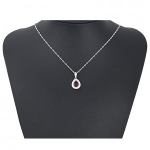 Elegants kulons ar Swarovski kristāliem, rodija pārklājums,